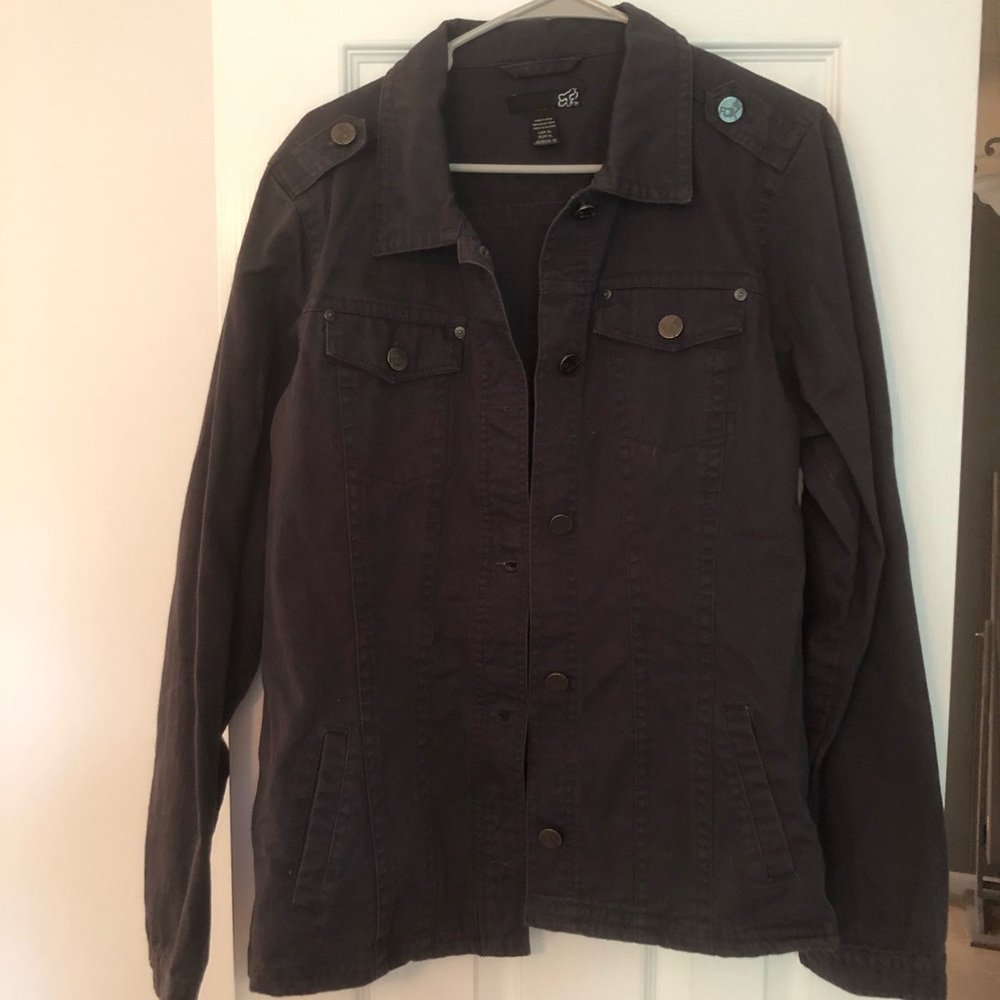 Fox Brand navy blue button jacket